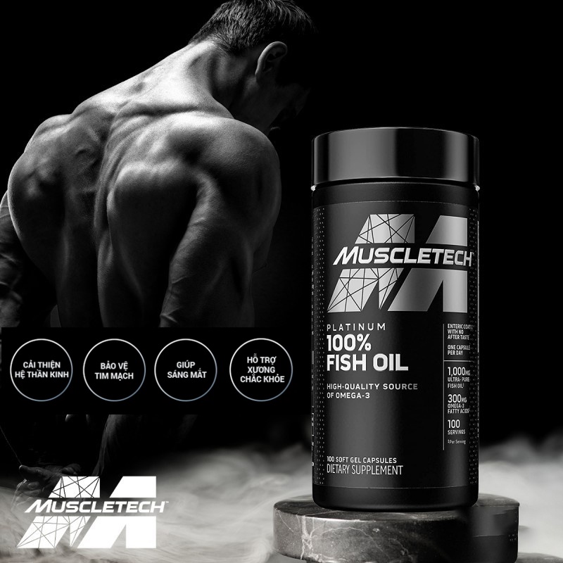 Dầu cá Omega 3 Platinum (100 viên) Muscletech - Fish Oil cung cấp acid béo omega 3 tinh khiết, dầu cá chất lượng cao (2)