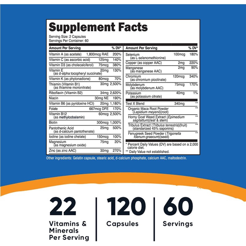 Multivitamin For Men Nutricost 120 Viên Uống Bổ Sung Vitamin Và Khoáng Chất, tăng sức đề kháng, khoẻ mạnh (3)