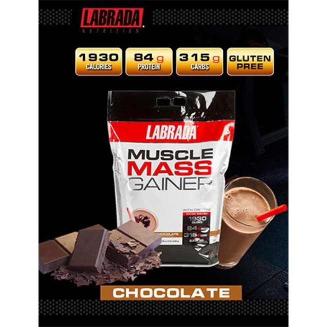 Muscle Mass Gainer - Labrada (12LBS) 5,4 kg Tăng Cân Tăng Cơ Nạc Dành Cho Người Siêu Gầy, Phát Triển Cơ Bắp Hiệu Quả tốt (7)