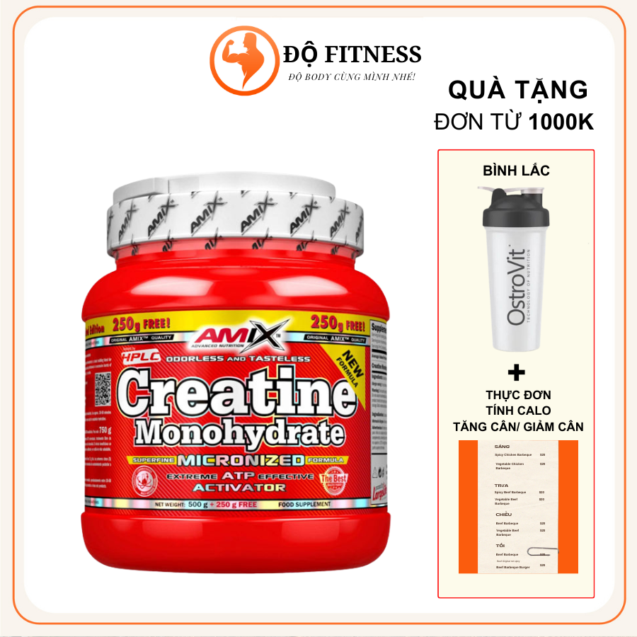 Creatine Monohydrate Amix 500g (166 Servings) Tăng Sức Mạnh Cơ Bắp HỖ TRỢ HIỆU SUẤT TẬP LUYỆN, phục hồi sức,tăng sức bền (1)