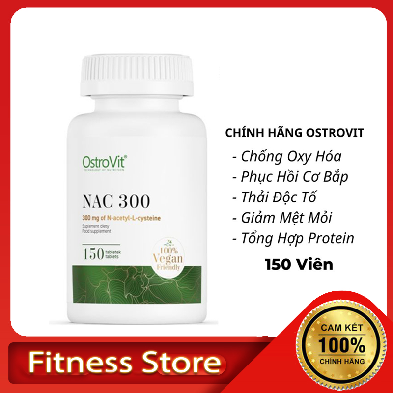 NAC 300mg Ostrovit 150v hỗ trợ giải độc gan và bảo vệ gan khỏe mạnh, Tăng cường hệ miễn dịch, Giải độc bia rượu (1)