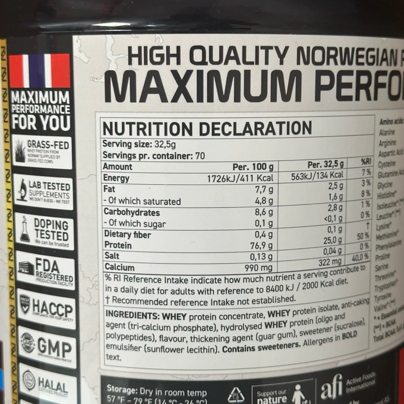 Norwegian Whey Protein Nauy 2,27kg (70 lần dùng) Hỗ Trợ Tăng Cơ Giảm Mỡ, EAA, BCAA (13)