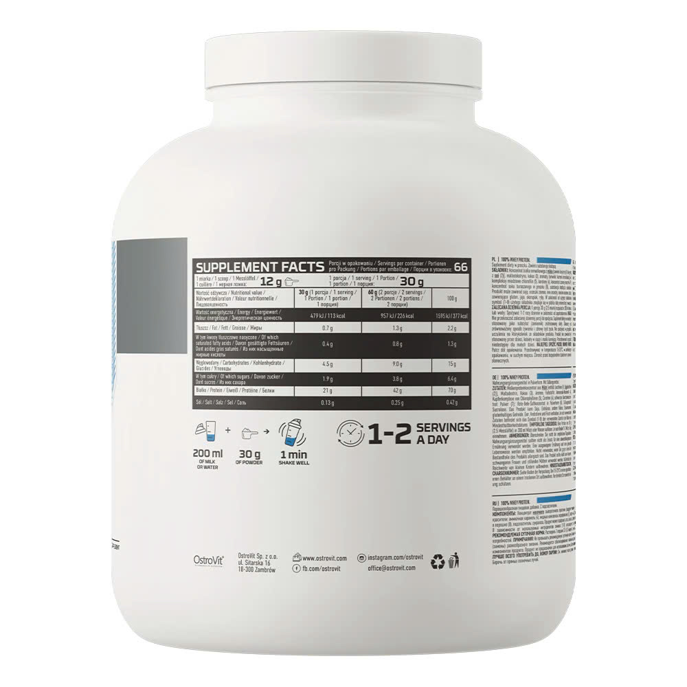 Whey Protein Ostrovit (2kg) 66 Lần Dùng Bổ Sung Protein Hỗ Trợ Cơ Bắp, vị ngon đa dạng (9)