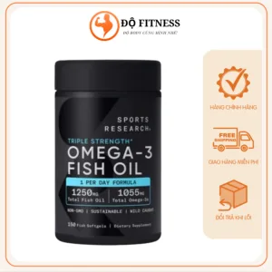 Sports Research Omega-3 Triple Strength 150 Viên – Dầu Cá Alaska 1000mg EPA & DHA