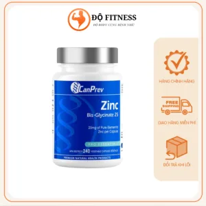 CanPrev Zinc Bis-Glycinate 25mg (120/240 Viên) – Kẽm Dịu Nhẹ, Hỗ Trợ Miễn Dịch, Da, Tóc