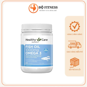 Viên uống dầu cá Omega 3 Healthy Care Fish Oil 1000mg hỗ trợ mắt sáng, tốt cho tim mạch lọ 400 viên