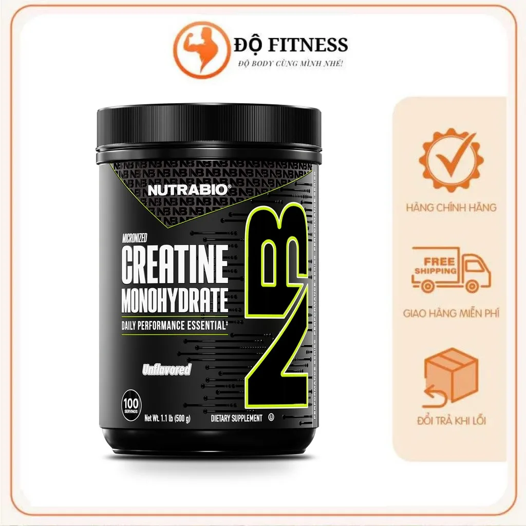 Creatine NutraBio 500g không vị – Độ Fitness