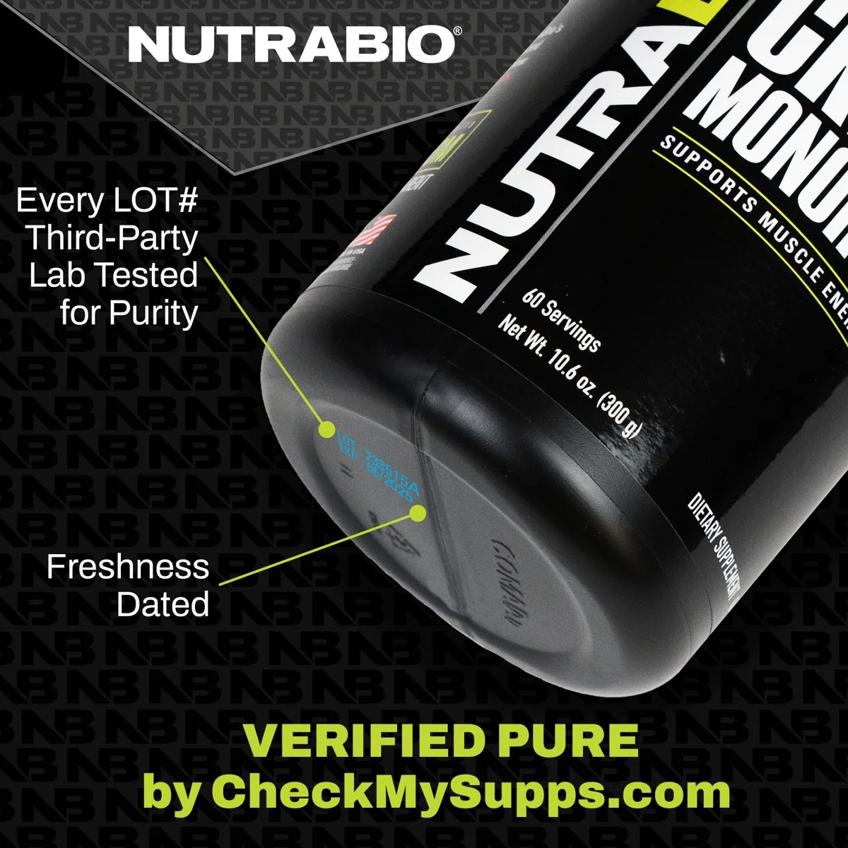 Creatine NutraBio kiểm định độ tinh khiết – Độ Fitness