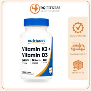 Nutricost Vitamin D3 5000 IU + K2 MK-7 100mcg 120 Viên chính hãng – Độ Fitness